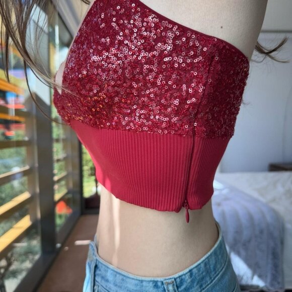 Susana Monaco Red Sequin Camisole - Picture 3 of 6
